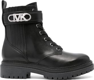Michael Kors Zwarte Parker Enkellaarzen - Dames - Veterlaarzen - Zwart - 38 1/2 EU - Schoenen