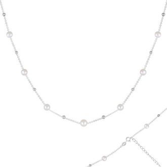 Splendid Pearls Silver 5-6Mmmm Pearl Necklace