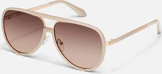 Quay Womens High Profile Sunglasses In Bone/brown Fawn