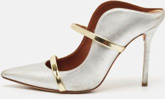 Malone Souliers Gold/silver Leather Maureen Pointed Toe Mules Sandals