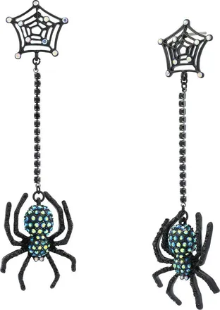 Betsey Johnson Spider Web Linear Drop Earrings in Green at Nordstrom