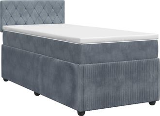 vidaXL Cama Box Spring Con Colch&oacute;n Gris Oscuro 100 X 200 Cm Terciopelo Vidaxl