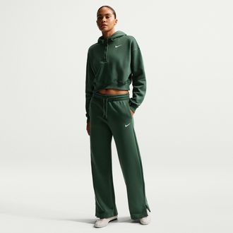Nike Womens Nike Sportswear Phoenix Fleece High-Waisted Wide-Leg Pants in Green | IH1011-323