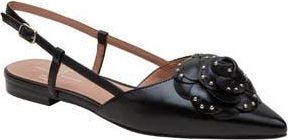 Linea Paolo Cadie Slingback Pointed Toe Flat in Black at Nordstrom Rack, Size 6.5