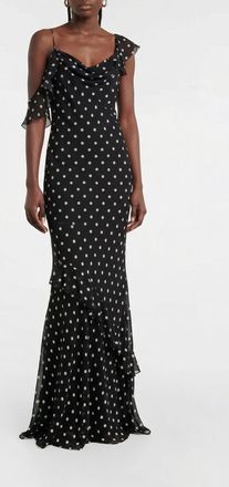 Self Portrait Abito lungo Self-Portrait in cr&ecirc;pe a pois