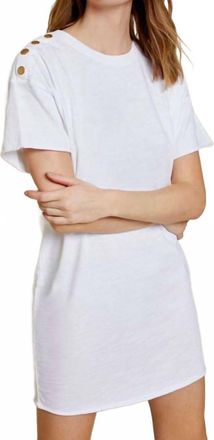 Nation Ltd Rowan T-Shirt Dress With Snaps In Optic White