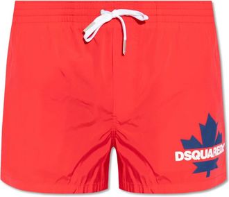 Dsquared2 Zwemshorts met Logo - Heren - Strandmode - Rood - L - Badmode