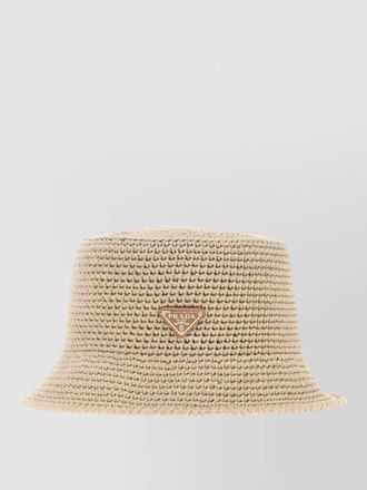 Prada crochet bucket hat wide brim texture