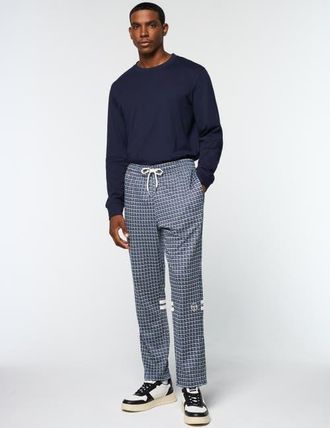 Sergio Tacchini Dallas Houndstooth Track Pant in Maritime Blue at Nordstrom, Size Xxx-Large