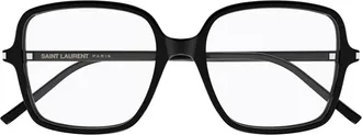 Saint Laurent Accessoires, Dames, Zwart, ONE Size, Optisch Montuur met Hoekdetail