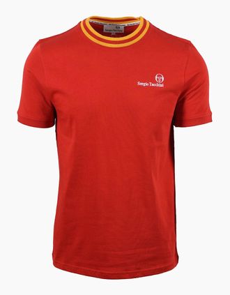 Sergio Tacchini Mens SERGIO TACCHINI RAINER FC T-SHIRT ADRENALINE RUSH/OLD GOLD - Red - Size: 40
