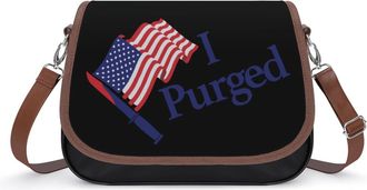 Generic I Purged U.S. Flag Small Womens Crossbody Bags Shoulder Handbag with Adjustable Strap for Travel