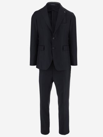 Tagliatore Mens Suit Wool Dark Navy Suits