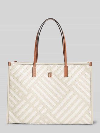 Tommy Hilfiger Henkeltasche mit Webmuster in Ecru, Gr&ouml;&szlig;e 1