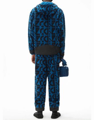 Kenzo Allover Monogram Zipped Hoodie - Blue