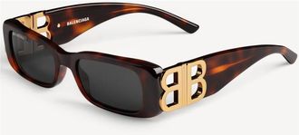Balenciaga Dynasty Rectangle - Dames - Zonnebrillen - Bruin - ONE Size - Accessoires