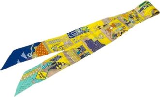 Hermès Pre-owned Scarves, female, Yellow, Size: ONE SIZE Pre-owned Silk Scarf