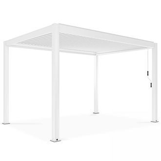 Oviala P&eacute;rgola bioclim&aacute;tica autoportante blanca de 3x4m