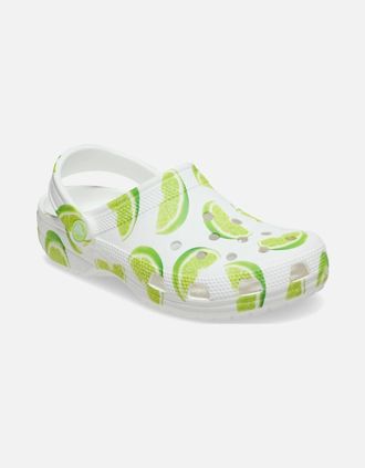 Crocs Womens Crocs Classic Graphic EVA Womens Lime Standard Clogs - Green - Size: UK 7 / eu 41-42 / us m8w10