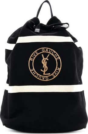Saint Laurent Rive Gauche rugzak met trekkoord en borduurwerk - Zwart