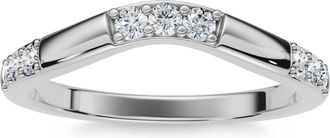 Pompeii3 1/3Ct Diamond Contour Wedding Guard Ring Womens Band 14k Gold Lab Grown