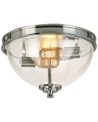 Eglo Eglo Cecilia 3 Light Ceiling Light With Chrome Finish & Clear Dome Shaped Glass Shades