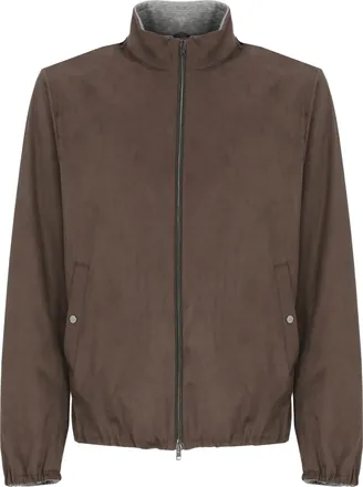 Herno Brown Sede High Neck Bomber Jacket