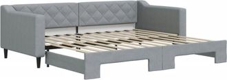 vidaXL Sof&aacute; Cama Nido Tela Gris Claro 90x200 Cm Vidaxl