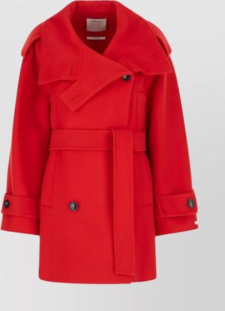 Sportmax tailored wool coat belted waist