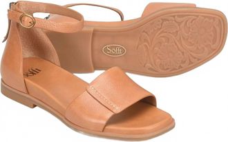 S&ouml;fft Womens Reyna Flat Sandals In Cognac