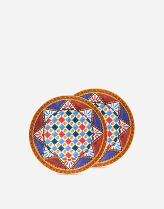 Dolce & Gabbana Set 2 Porcelain Bread Plates - Bread Plates Multicolor Onesize
