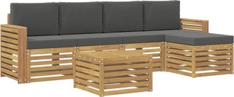 vidaXL Conjunto De Sof&aacute;s De Exterior 6 Uds. Blanco Y Antracita Vidaxl
