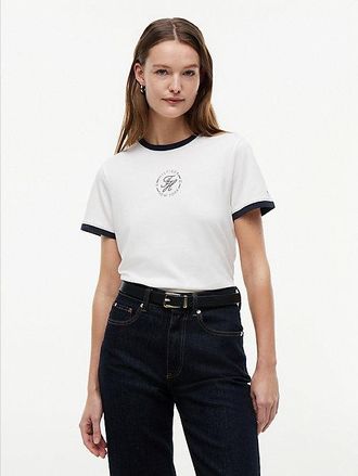 Tommy Hilfiger Logo Embroidery Ringer T-Shirt