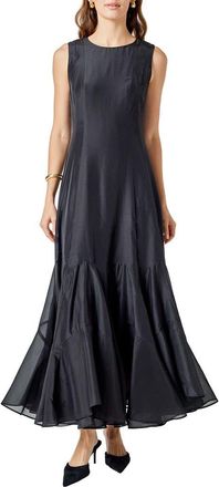 endless rose Godet Detail Maxi Dress in Black at Nordstrom, Size X-Small