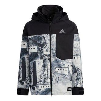 adidas Zipper Stand Collar Hooded 3 In 1 Long Sleeves Jacket Black H23107