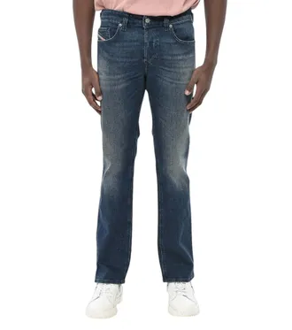 Diesel Blue Straight Mid Rise Jeans