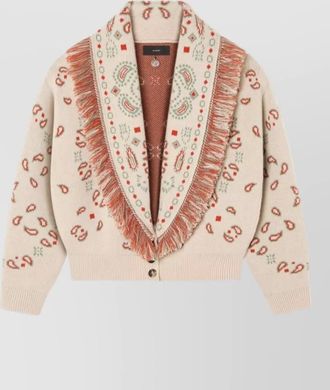 Alanui cashmere wool cardigan bandana paisley jacquard