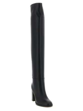 Gianvito Rossi Womens Black Calfskin Over The Knee Shoe