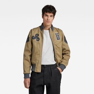 G-Star Mens G-Star RAW E Selvedge Bomber Jacket - Green Cotton - Size X-Small