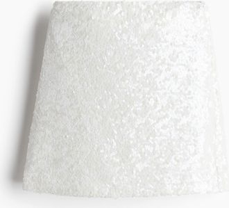 H&M Minijupe mit Pailletten - White