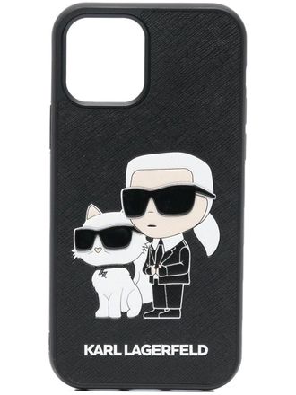 Karl Lagerfeld Ikon 2.0 iPhone 14 Pro Max case - unisex - Thermoplastic Polyurethane (TPU) - One Size - Black