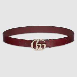 Gucci GG Marmont Thin Belt, Bordeaux, Leather