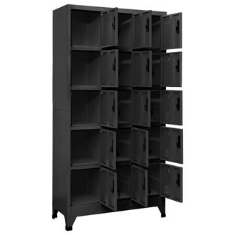 Berkfield Home Locker Cabinet Anthracite 90x40x180 cm Steel in Black | Size: 90 x 40 x 180 cm