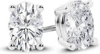 Grown Brilliance 14K White Gold IGI Certified 3 Carat Oval Cut Lab Grown Diamond Stud Earrings for Women, VS Clarity, E-F Color