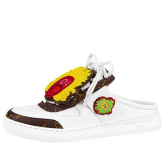Louis Vuitton (WMNS) LOUIS VUITTON x YAYOI KUSAMA Mules White with Logo and Monogram 1ABD7C