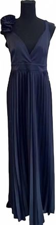 Hope Womens V-Neck Maxi Gown In Navy