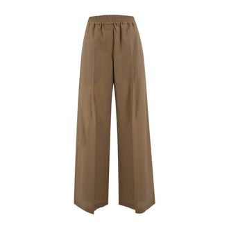 Brunello Cucinelli Brunello Cucinelli, Wide Trousers, female, Brown, Size: 2XS Wide-leg Trousers