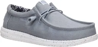 Hey Dude Mens Wally Stretch Slip On Shoes In Light Grey