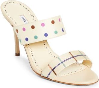 Manolo Blahnik Ralotapla Slide Sandal in Dark Cream at Nordstrom, Size 10.5Us