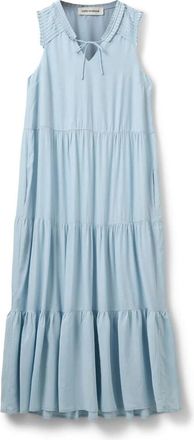 Sofie Schnoor Kleedjes, Dames, Blauw, XL, Katoen, Lichtblauwe Katoenen Jurk